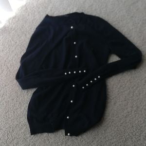Zara Navy cardigan with pearl buttons S